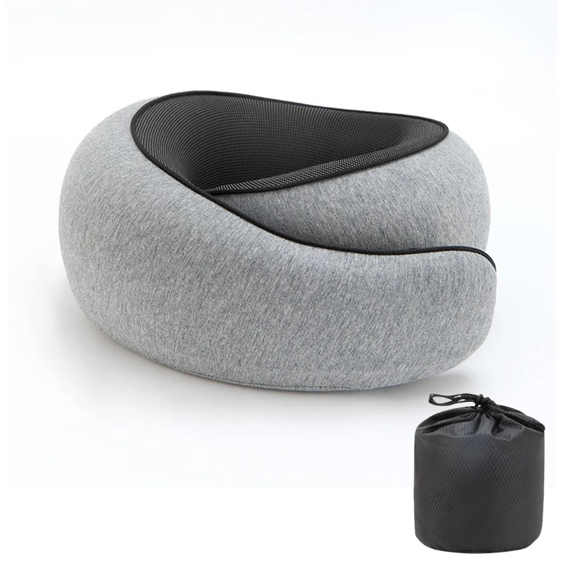 Portable U-Shaped Travel Pillow Neck Support Memory Foam - Ultimate Travel Pillow