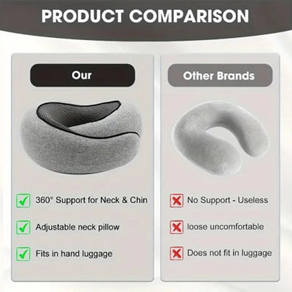 Portable U-Shaped Travel Pillow Neck Support Memory Foam - Ultimate Travel Pillow