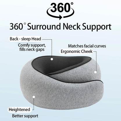 Portable U-Shaped Travel Pillow Neck Support Memory Foam - Ultimate Travel Pillow